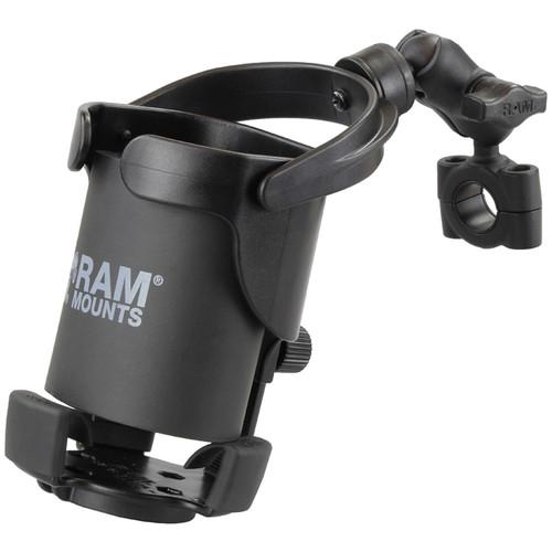 RAM MOUNTS RAM Level Cup XL with 0.75 to 1" Torque Rail Base and Short Arm