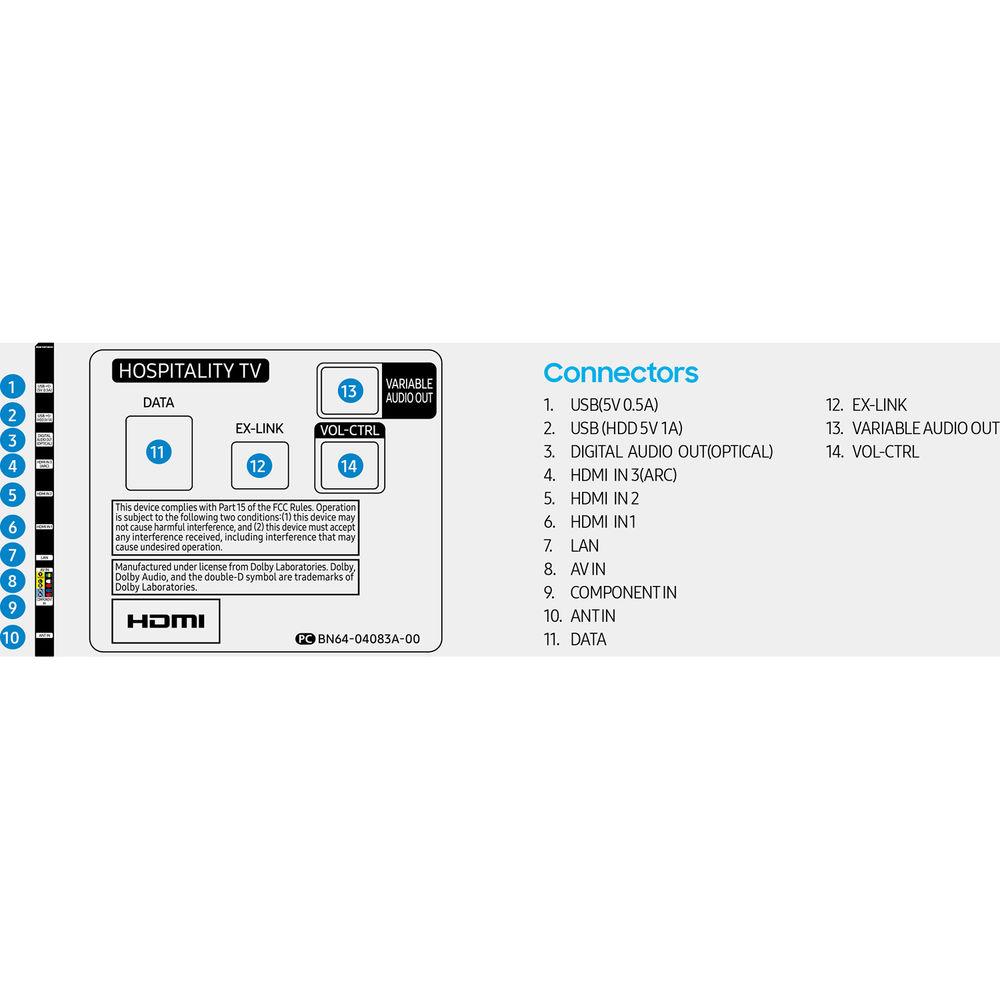 Samsung 55" 4K UHD 2160P LED LCD Smart Premium Direct Hospitality TV