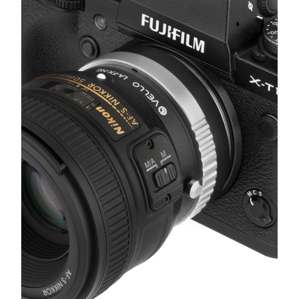 Vello Nikon F-Mount G Lens to Fujifilm X-Mount Camera Lens Adapter with Aperture Control