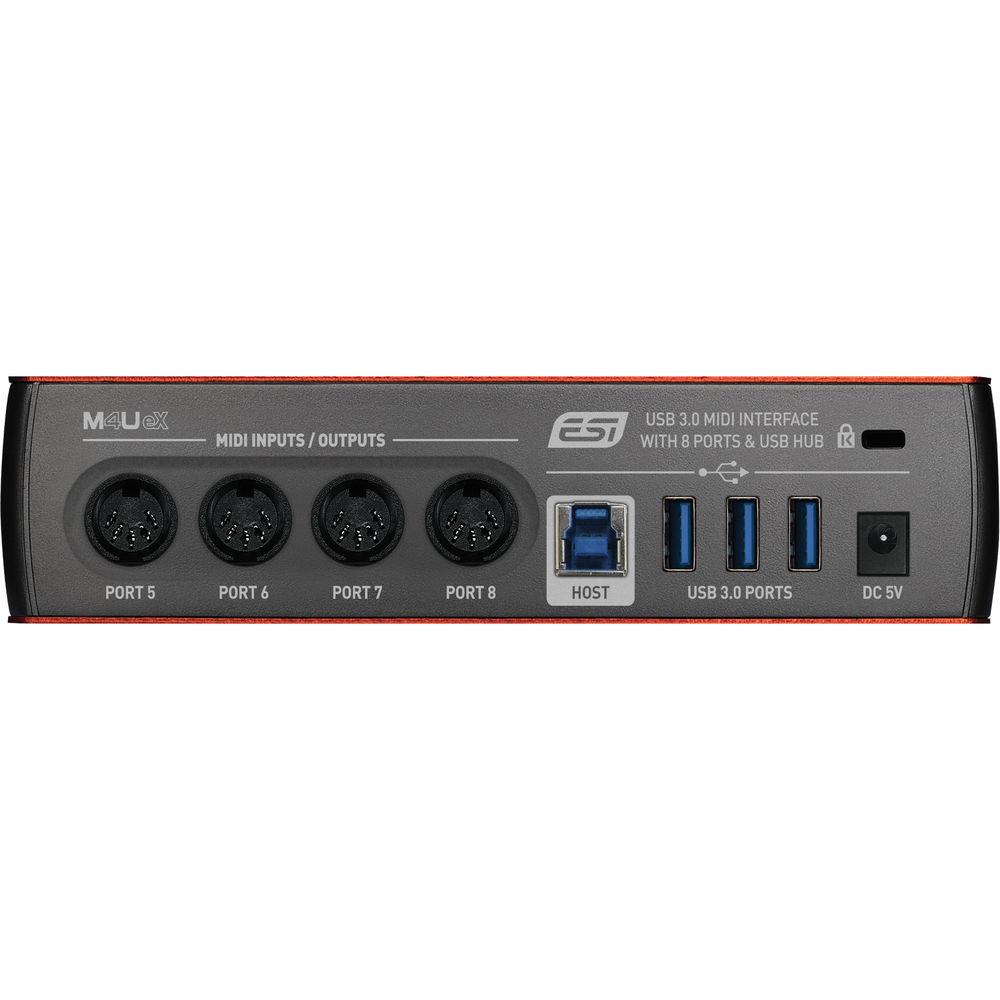 ESI M4U eX 8-Port USB 3.1 Gen 1 MIDI Interface with USB Hub