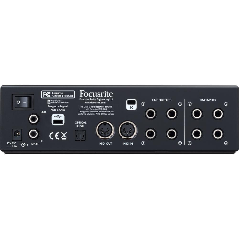Focusrite Clarett 4Pre USB 18x6 USB Audio Interface