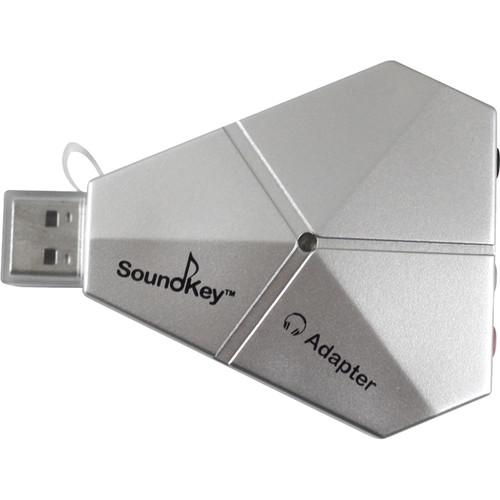 HamiltonBuhl SoundKey Adaptor with TRRS, 3.5mm Stereo and Microphone Plugs to USB