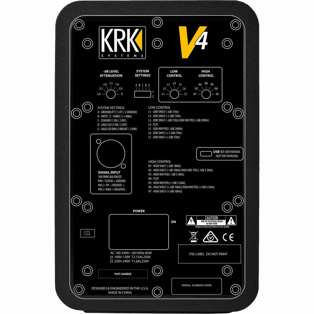KRK V4S4 V Series - 85W 4" Powered Reference Monitor