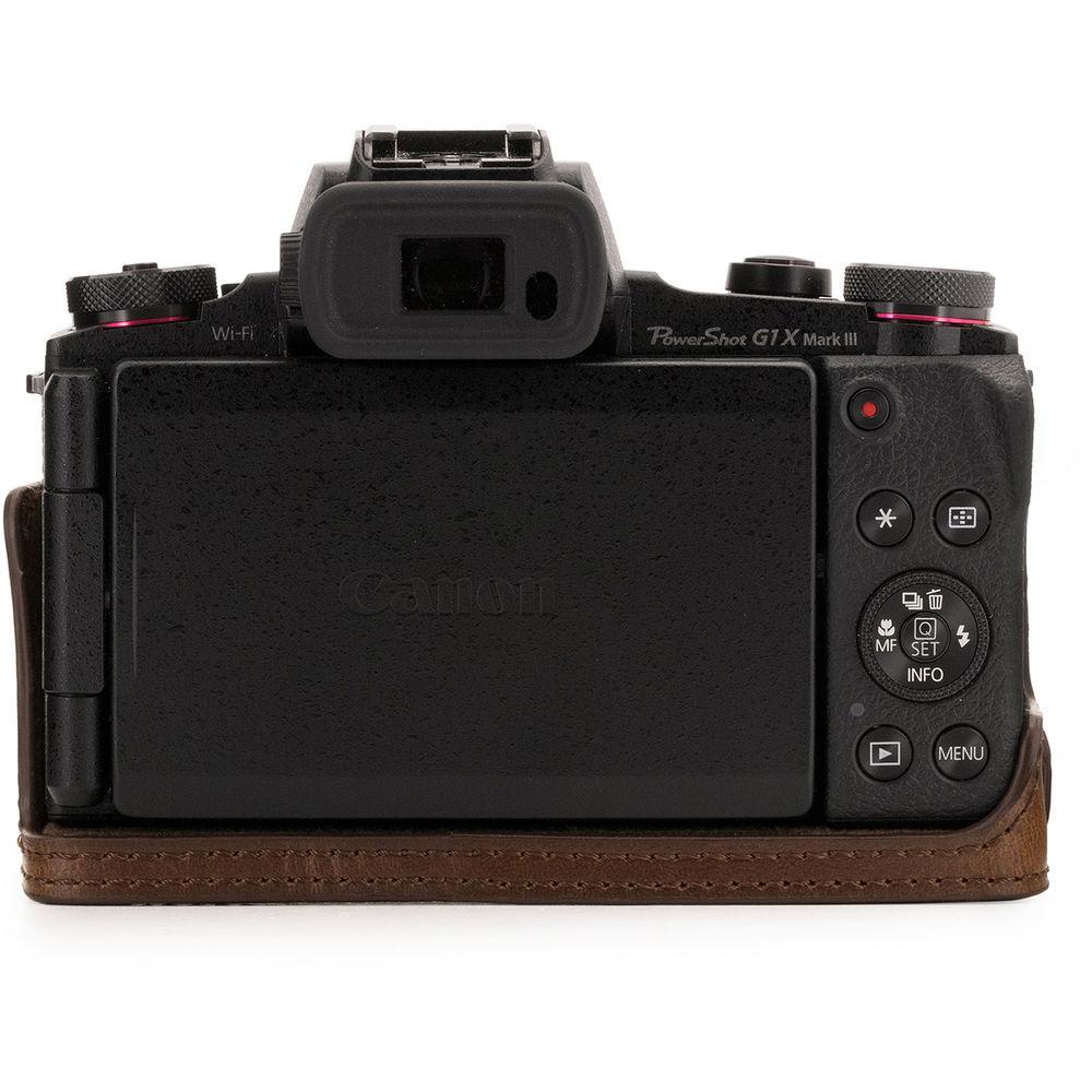 MegaGear Ever Ready Leather Camera Half Case and Strap for Canon PowerShot G1X Mark III