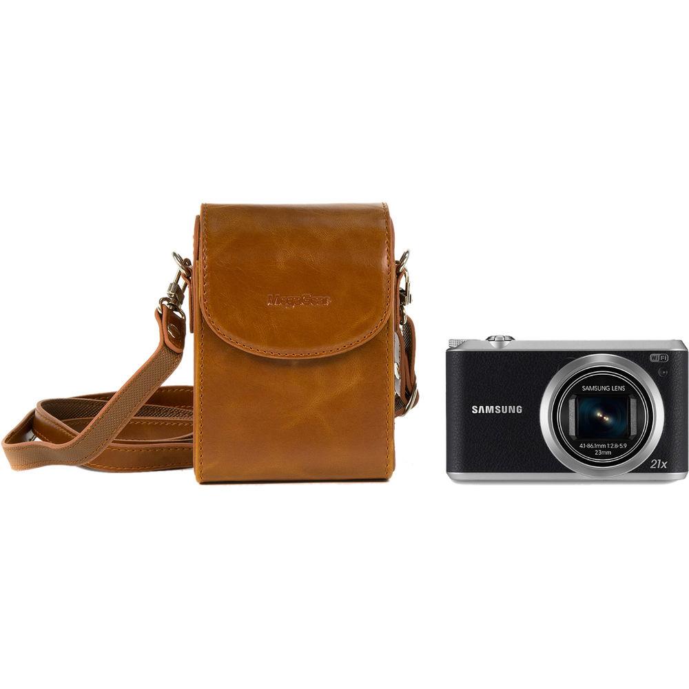 MegaGear Leather Camera Case with Strap for Samsung WB350F