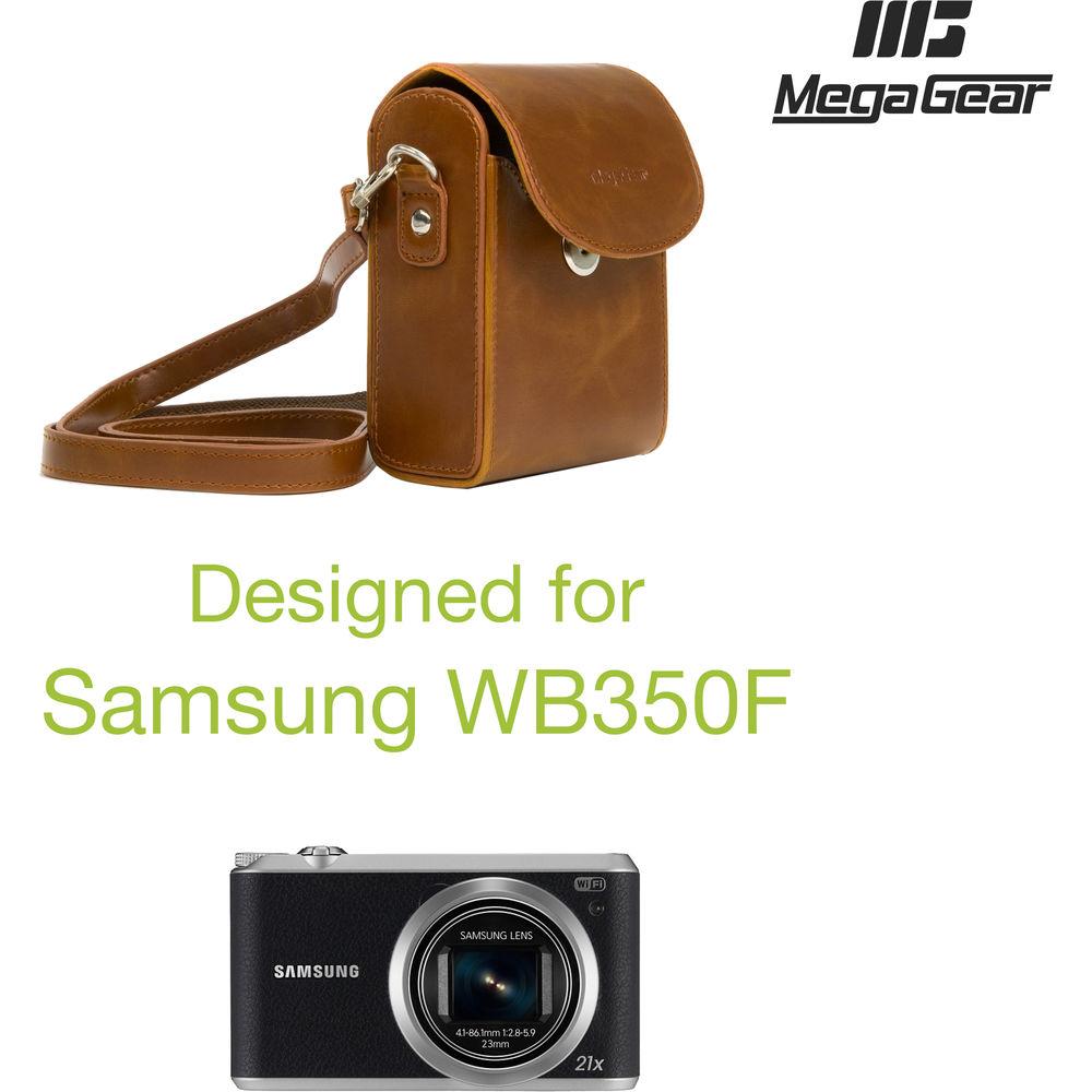 MegaGear Leather Camera Case with Strap for Samsung WB350F