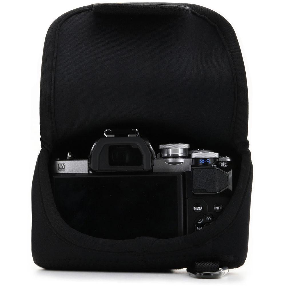 MegaGear Ultra-Light Neoprene Camera Case with Carabiner for Olympus OM-D E-M10 Mark III with 14-42mm
