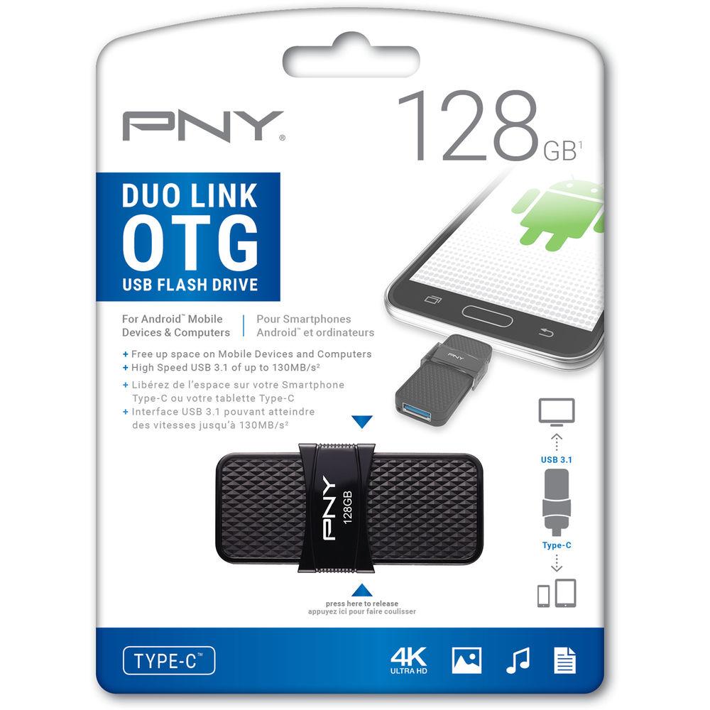 PNY Technologies 128GB Duo Link OTG USB 3.1 Type-C Flash Drive