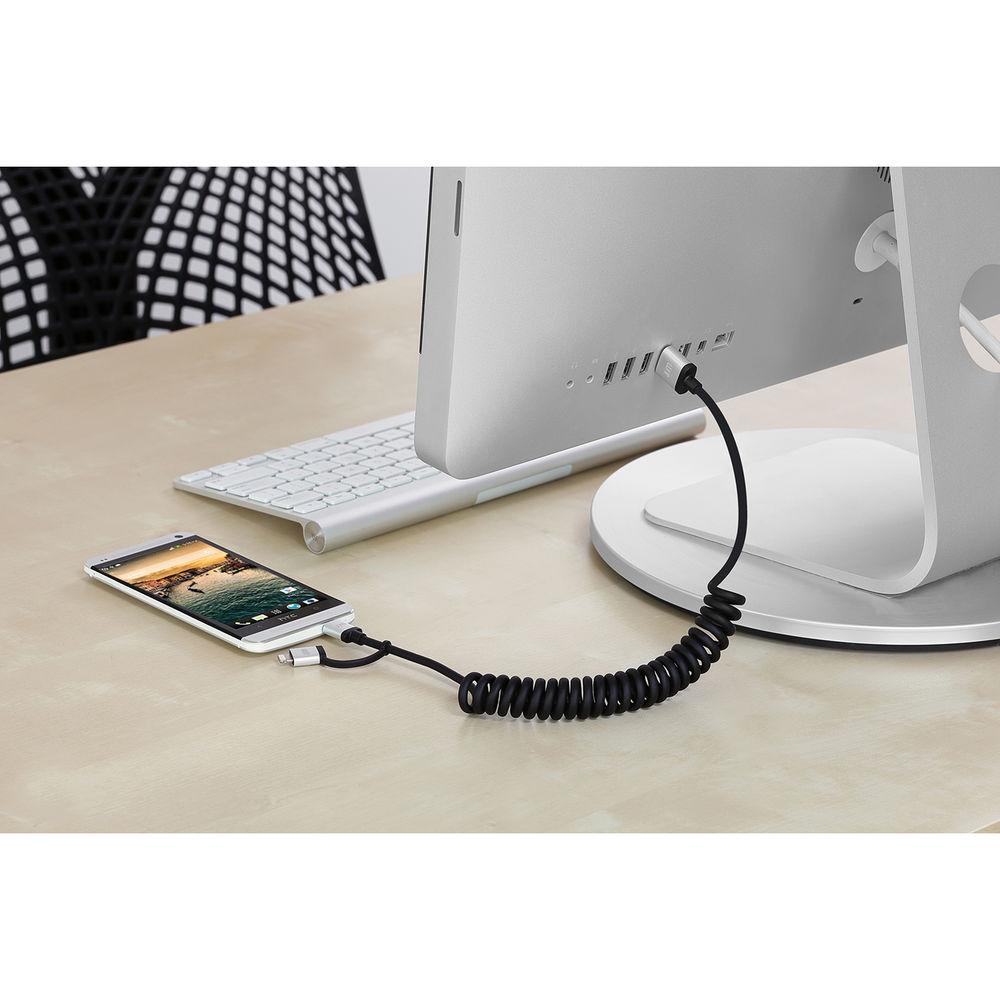 Just Mobile AluCable Duo twist USB Type-A to Micro-USB Cable with Lightning Adapter