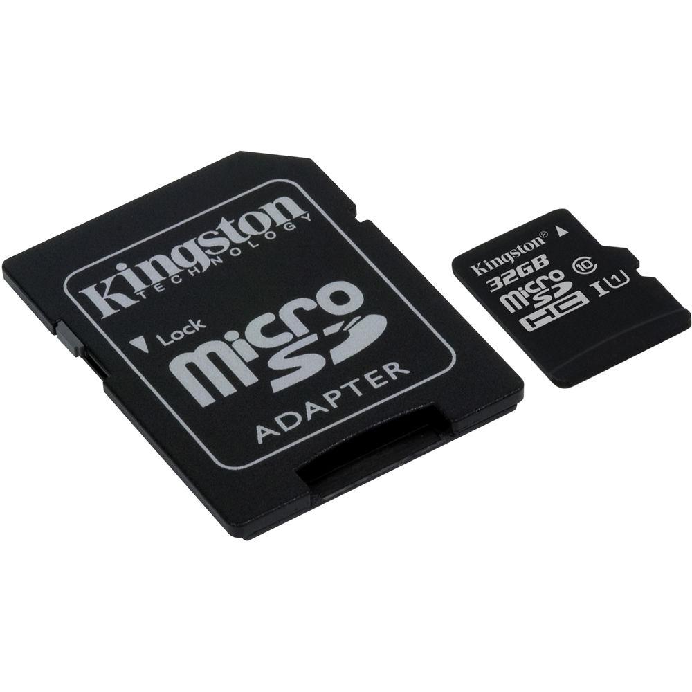 Kingston 32GB Canvas Select UHS-I microSDHC Memory Card with SD Adapter