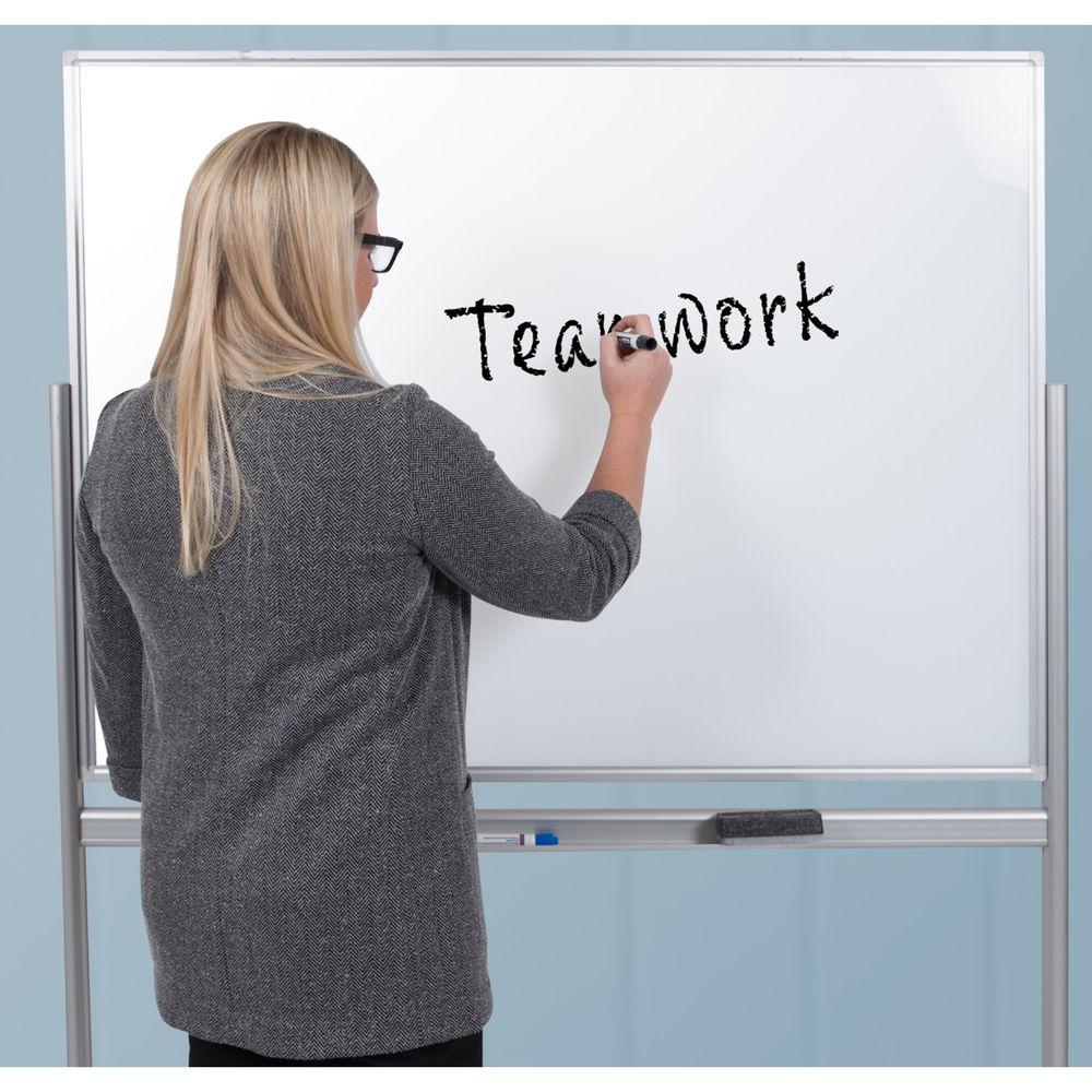 Luxor Double-Sided Mobile Magnetic Glass Marker Board