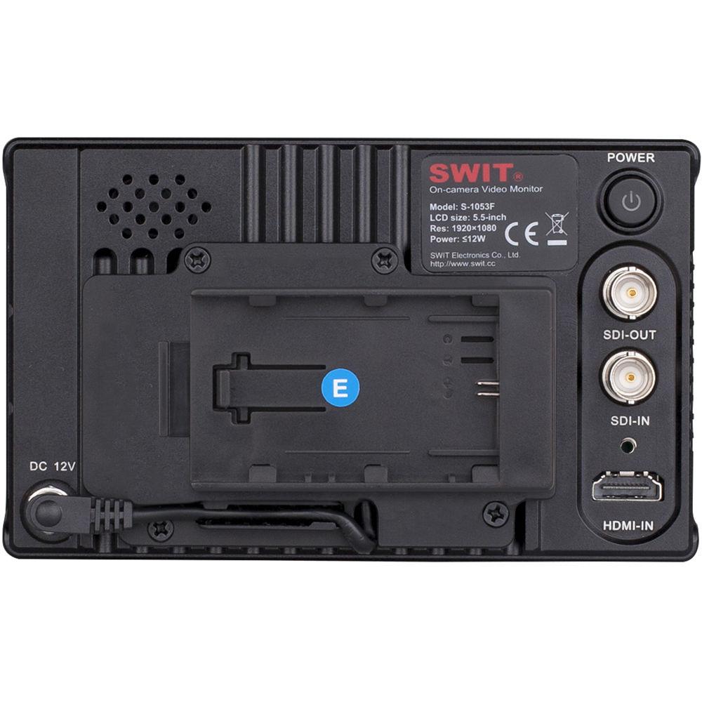 SWIT S-1053F 5.5" Full HD Waveform LCD Monitor with S-7003E Canon LP-E6 Battery Plate