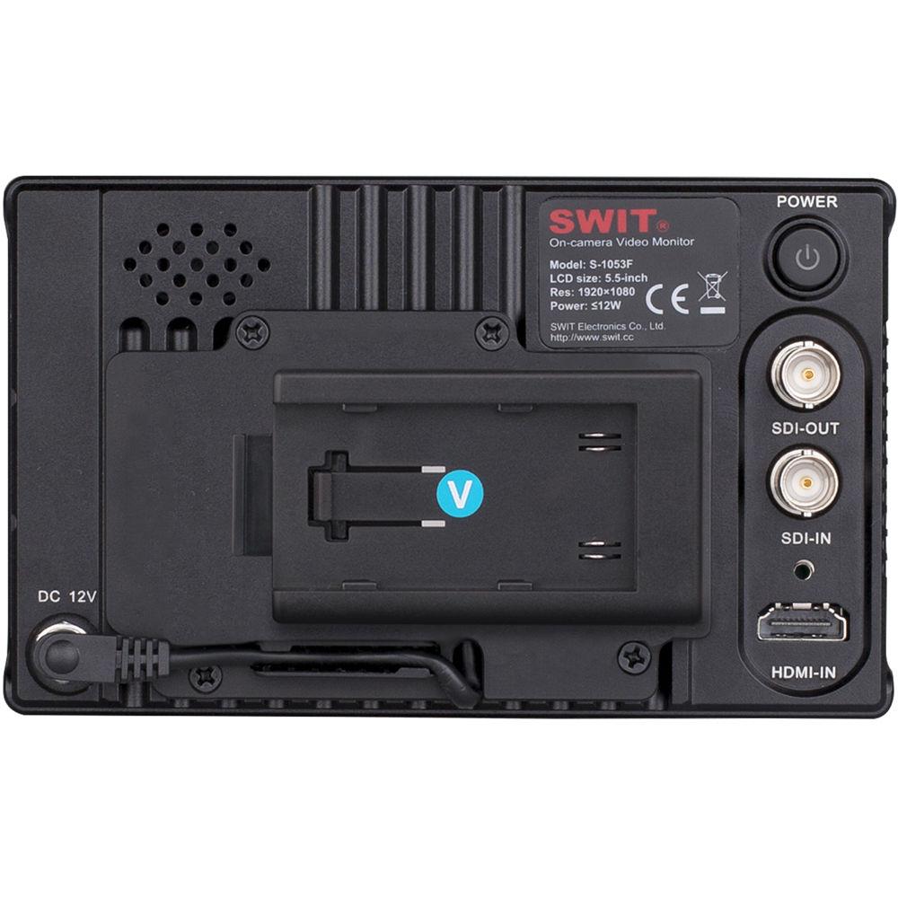 SWIT S-1053F 5.5" Full HD Waveform LCD Monitor with S-7003V JVC BN-VF Battery Plate