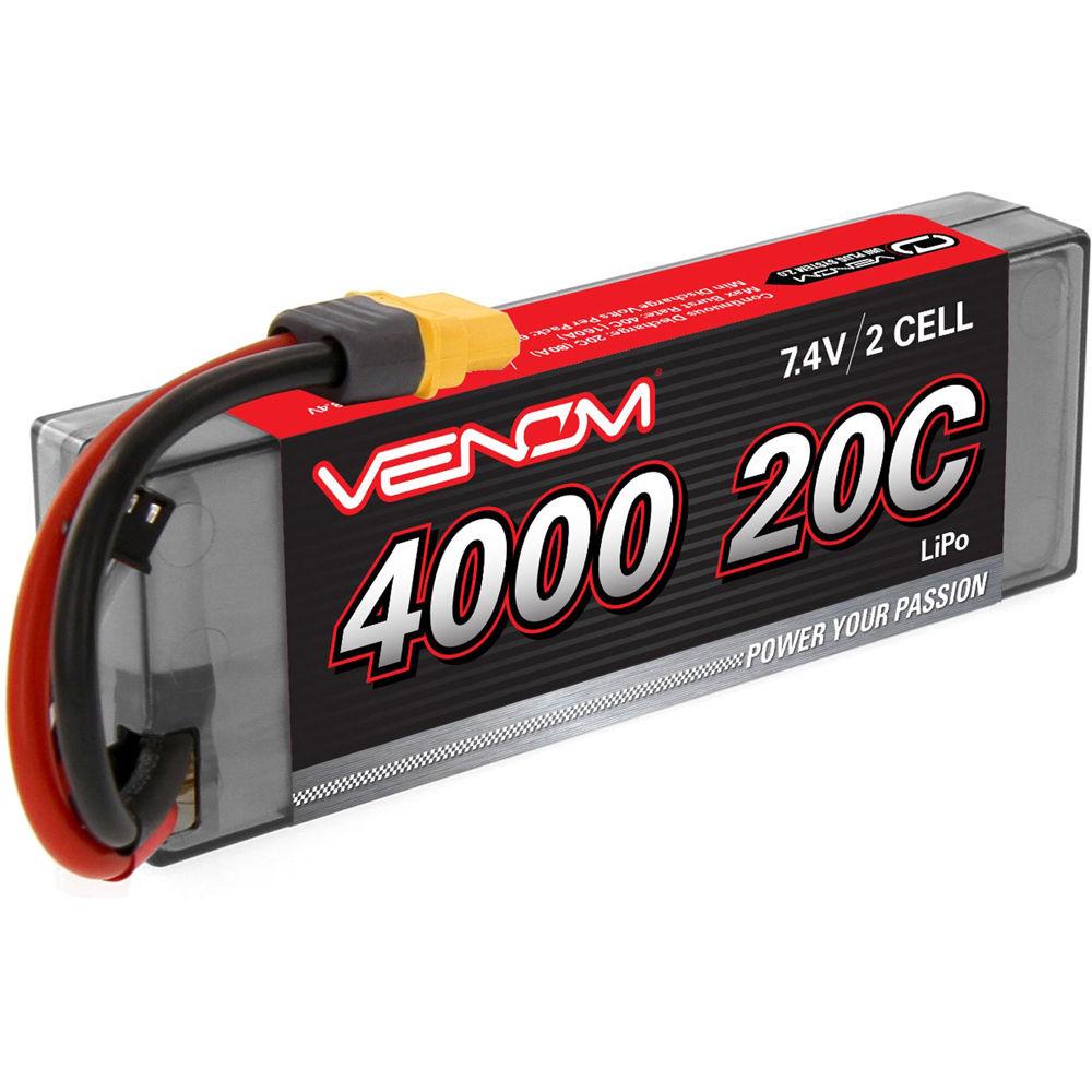 Venom Group Venom 20C 2S 4000mAh 7.4V Hard Case Lipo Battery With Universal Plug System