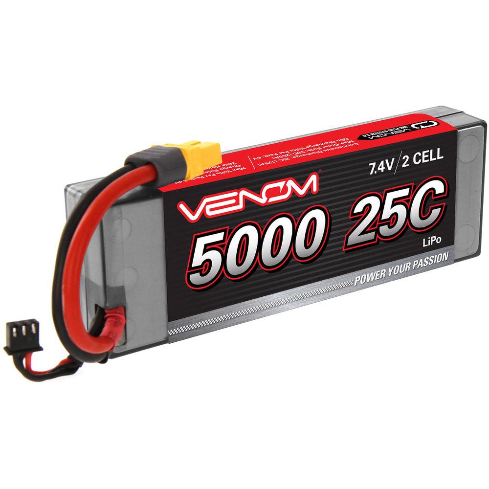 Venom Group Venom 25C 2S 5000mAh 7.4V Hard Case Lipo Battery With Universal Plug System