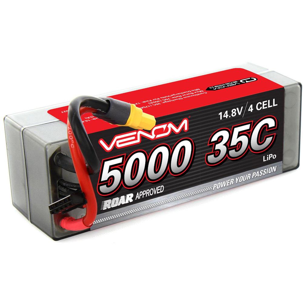 Venom Group Venom 35C 4S 5000mAh 14.8V Hard Case Rc Lipo Battery Roar Approved With Uni Plug