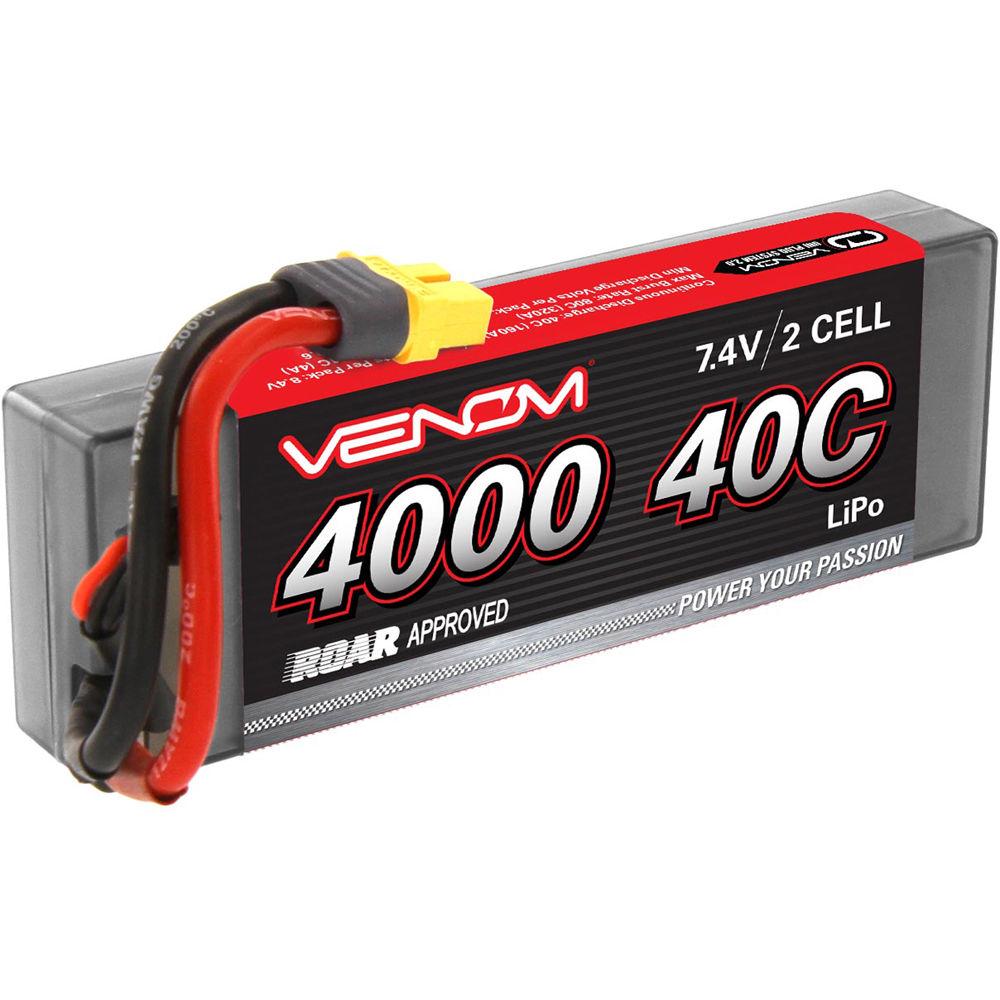 Venom Group Venom Sport Power 40C 2S 4000mAh 7.4V Lipo Battery Roar Approved With Uni Plug