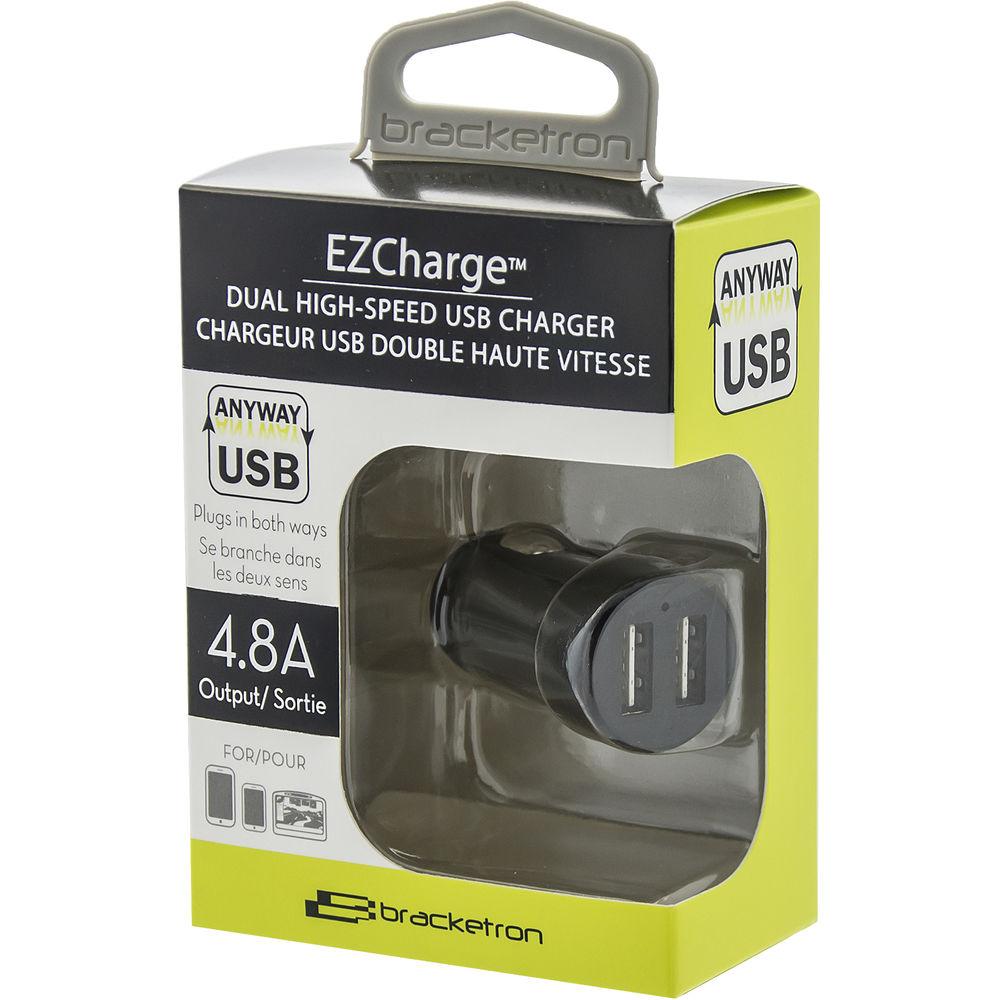 Bracketron EZCharge Dual Pro 4.8A USB Car Charger