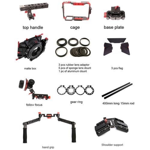 CAME-TV Carbon Fiber Rig Mattebox Shoulder Support Kit for Sony a7 Series Cameras