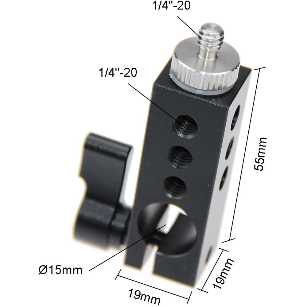 CAMVATE 15mm Rod Clamp With Multiple Threads And 1 4"-20 Screw