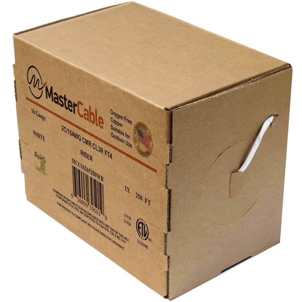 Master Cable 2-Conductor 16 AWG Pure Copper Commercial Speaker Wire