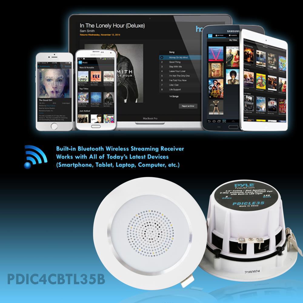 Pyle Pro PDIC4CBTL35B 3.5" Bluetooth Ceiling Wall Speaker Kit