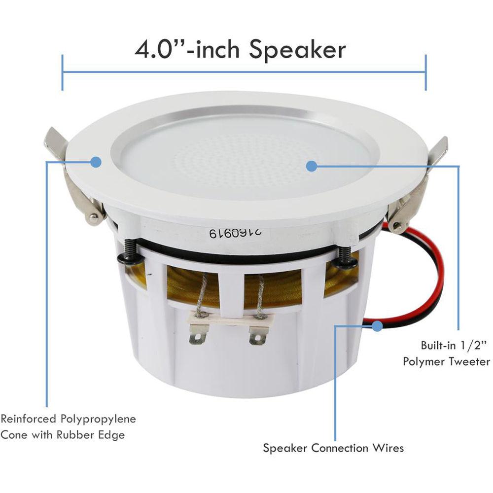 Pyle Pro PDIC4CBTL4B 4" Bluetooth Ceiling Wall Speaker Kit