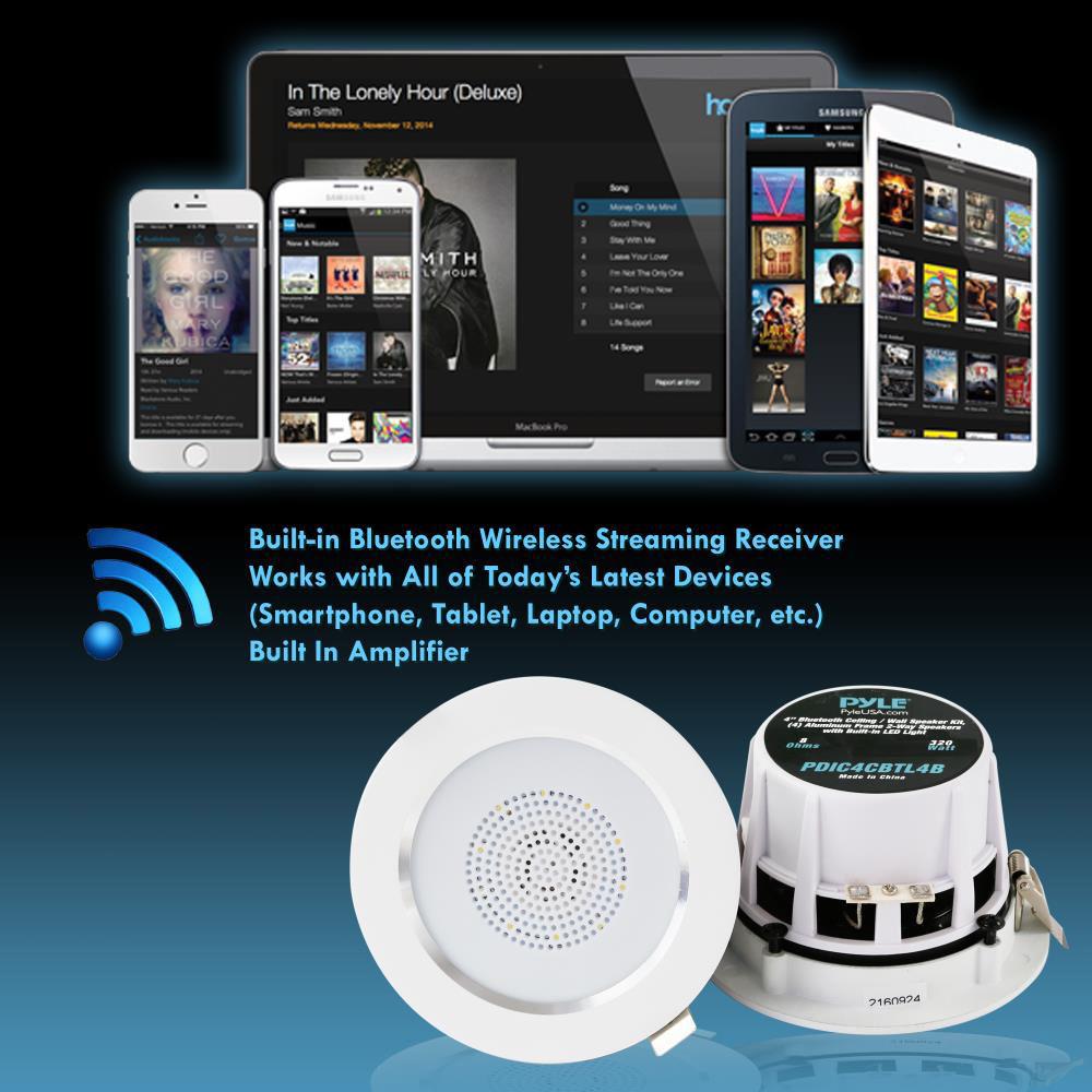 Pyle Pro PDIC4CBTL4B 4" Bluetooth Ceiling Wall Speaker Kit
