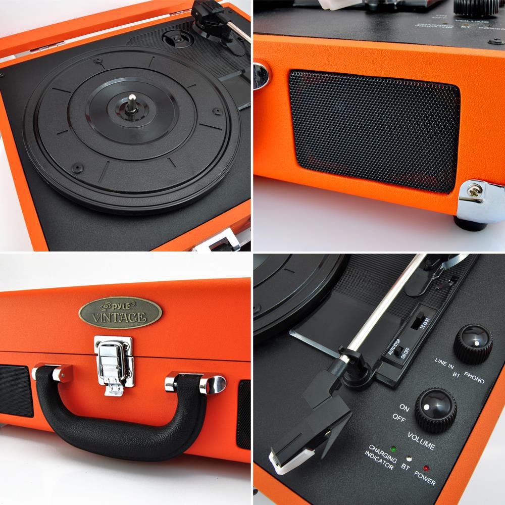 Pyle Pro PVTTBT6OR Portable Turntable with Bluetooth and USB