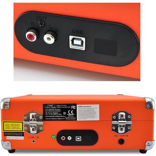 Pyle Pro PVTTBT6OR Portable Turntable with Bluetooth and USB