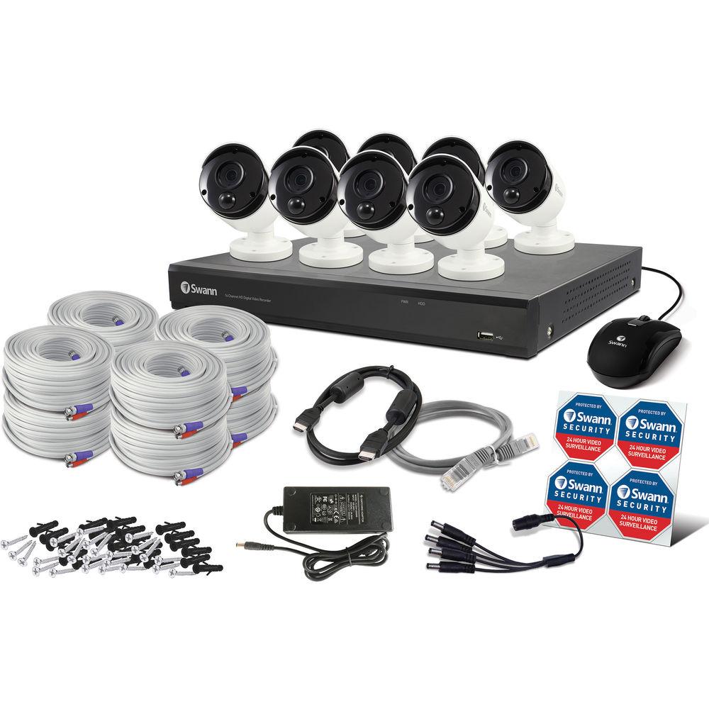 Swann 5580 Series 16-Channel 4K UHD DVR with 2TB HDD & 8 4K Outdoor Night Vision Bullet Cameras