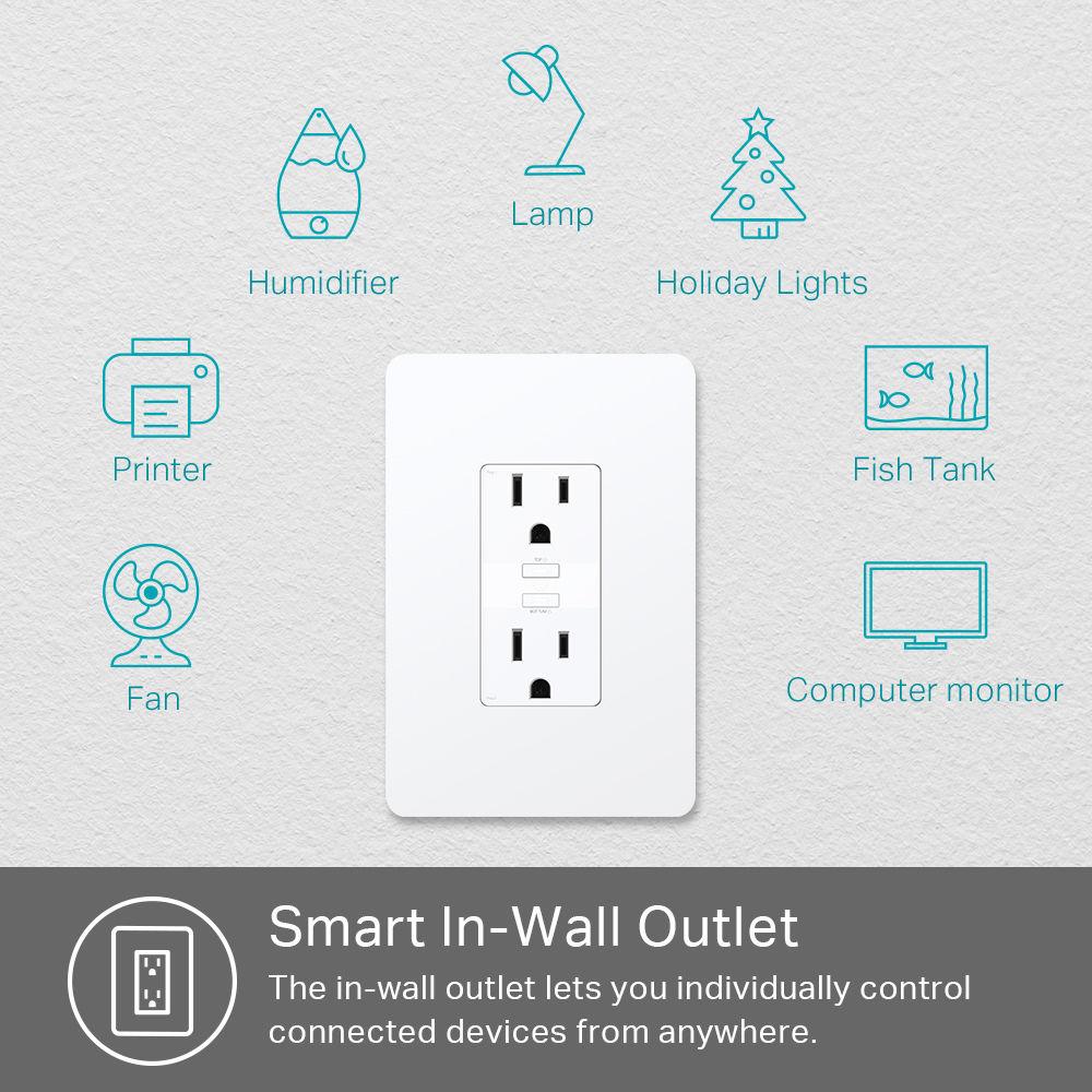 TP-Link KP200 Kasa Smart Wi-Fi In-Wall Power Outlet