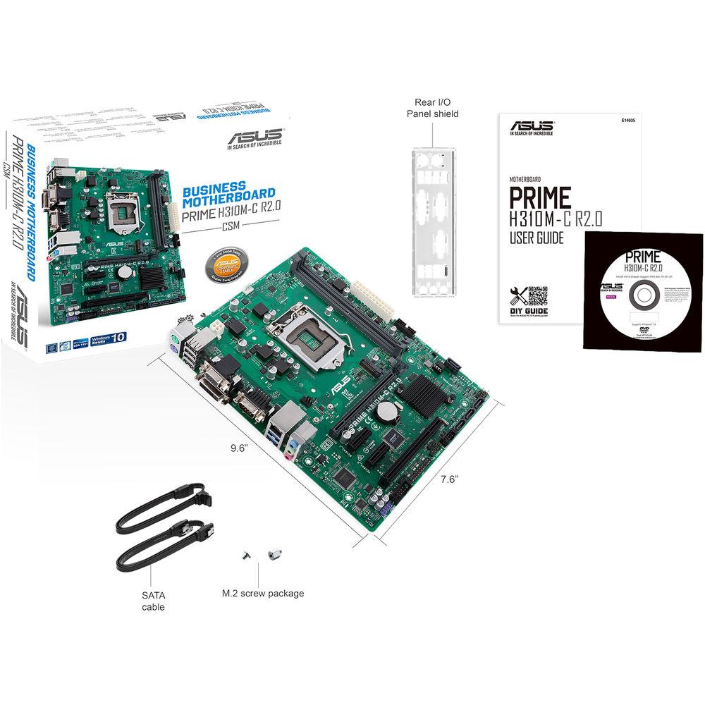ASUS Prime H310M-C R2.0 CSM LGA 1151 Micro-ATX Motherboard