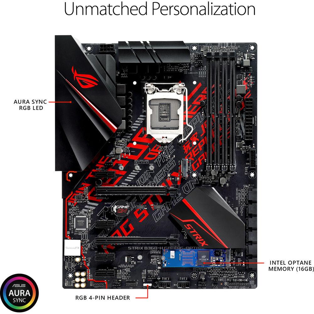 ASUS Republic of Gamers Strix B360-H Gaming Optane LGA 1151 ATX Motherboard