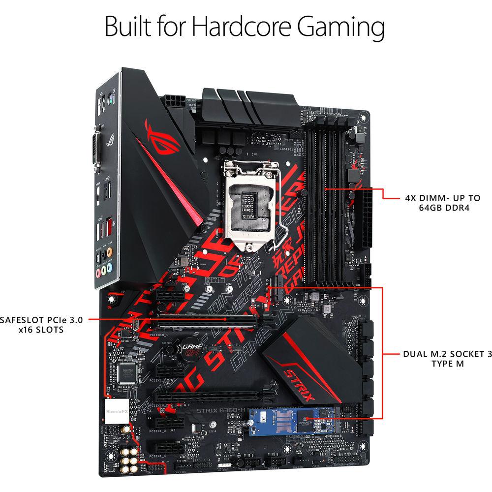 ASUS Republic of Gamers Strix B360-H Gaming Optane LGA 1151 ATX Motherboard