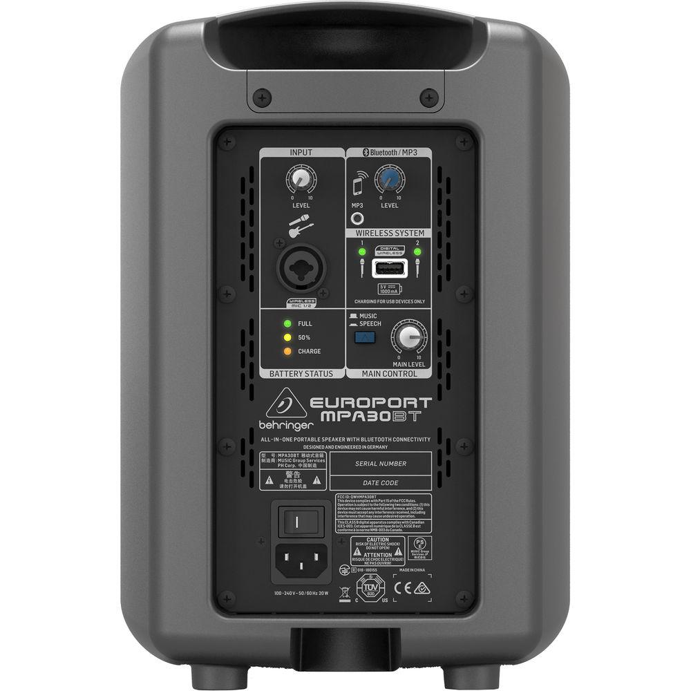 Behringer Europort MPA30BT Portable All-In-One Bluetooth Ready PA System