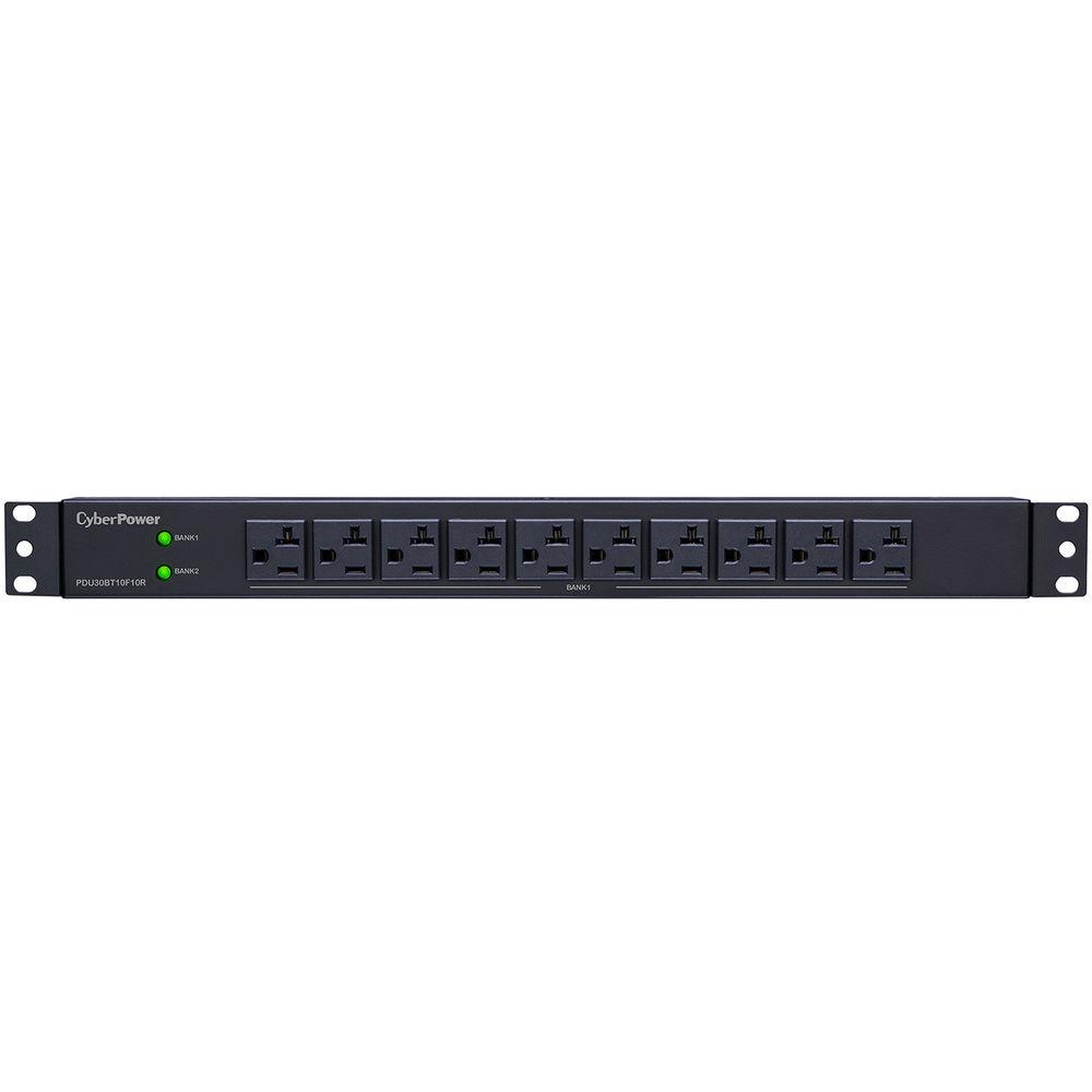 CyberPower PDU 24A 120V 50 60Hz, Nema L5-30P Plug, 20 Nema 5-20R 10 Front 10 Rear 1U 12