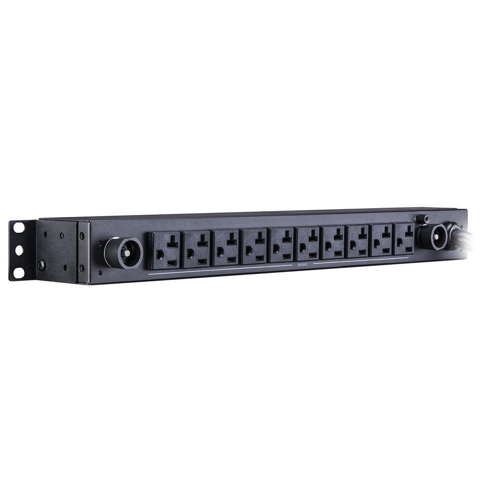 CyberPower PDU 24A 120V 50 60Hz, Nema L5-30P Plug, 20 Nema 5-20R 10 Front 10 Rear 1U 12