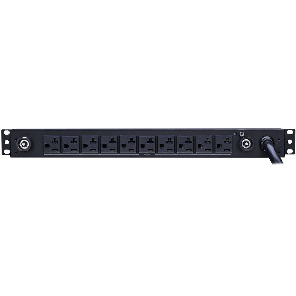 CyberPower PDU 24A 120V 50 60Hz, Nema L5-30P Plug, 20 Nema 5-20R 10 Front 10 Rear 1U 12