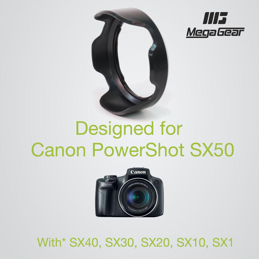 MegaGear LH-DC60 Lens Hood for Canon PowerShot SX50, SX40, SX30, SX20, SX10, SX1 Digital Cameras