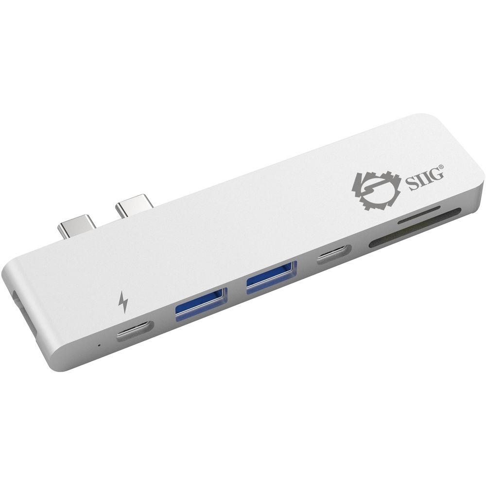 SIIG Dual USB Type-C Hub with HDMI, Card Reader, and Power Delivery