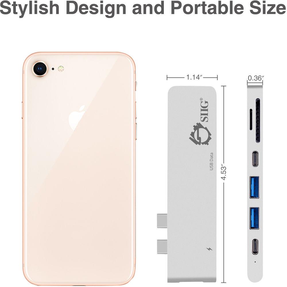 SIIG Dual USB Type-C Hub with HDMI, Card Reader, and Power Delivery