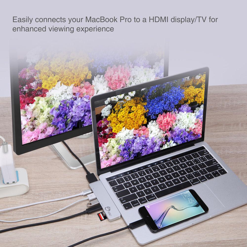 SIIG Dual USB Type-C Hub with HDMI, Card Reader, and Power Delivery