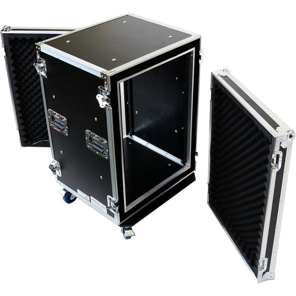 DeeJay LED Flight Road Case for 16 RU Shock Mount Amplifier