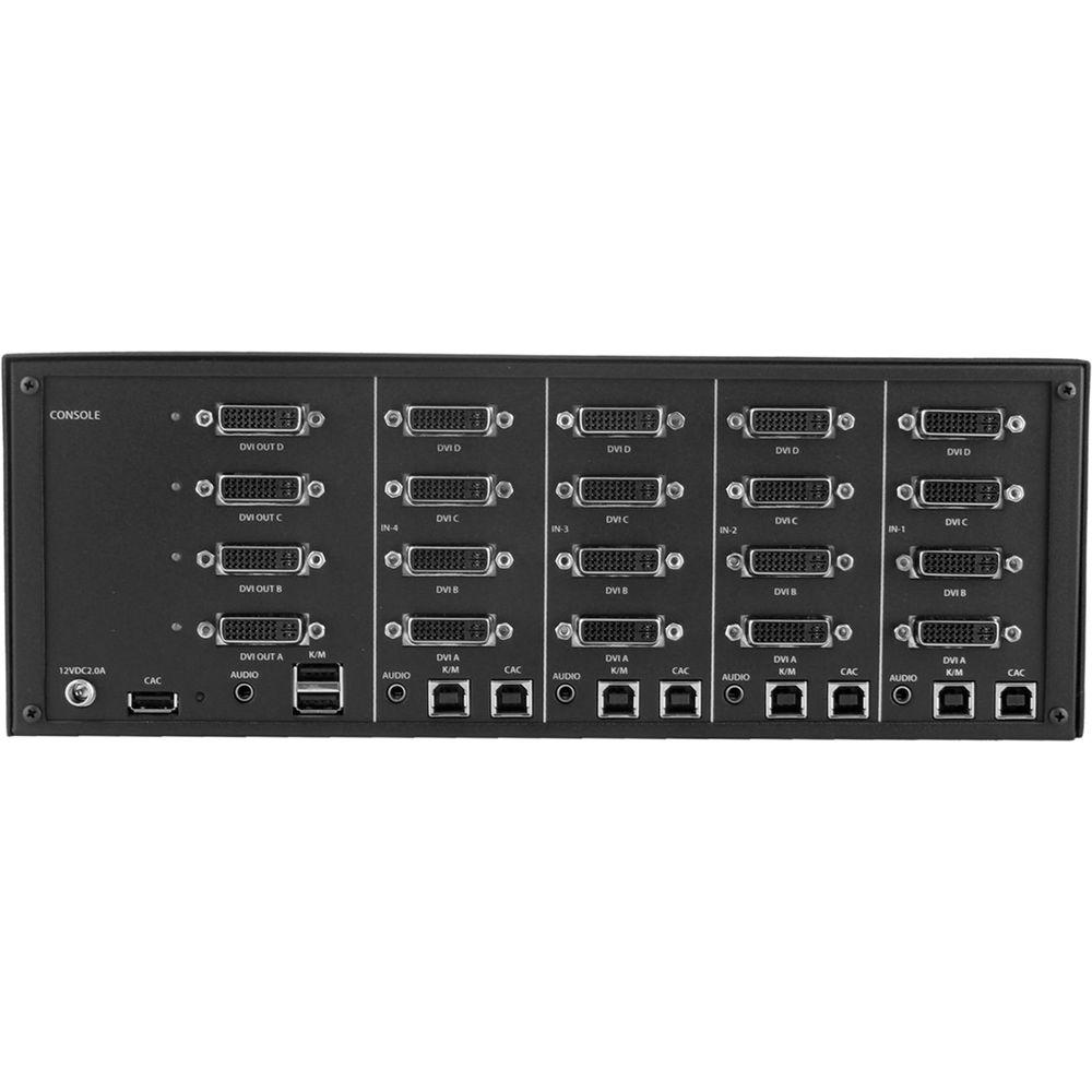 IPGard Secure 4-Port Quad-Head DVI-I KVM Switch with CAC Port & 4K Support