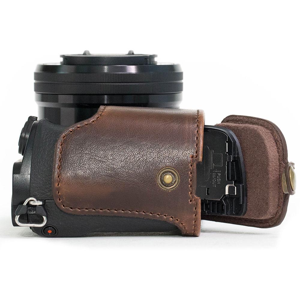 MegaGear Ever Ready Leather Half-Bottom Camera Case for Sony Alpha a5100