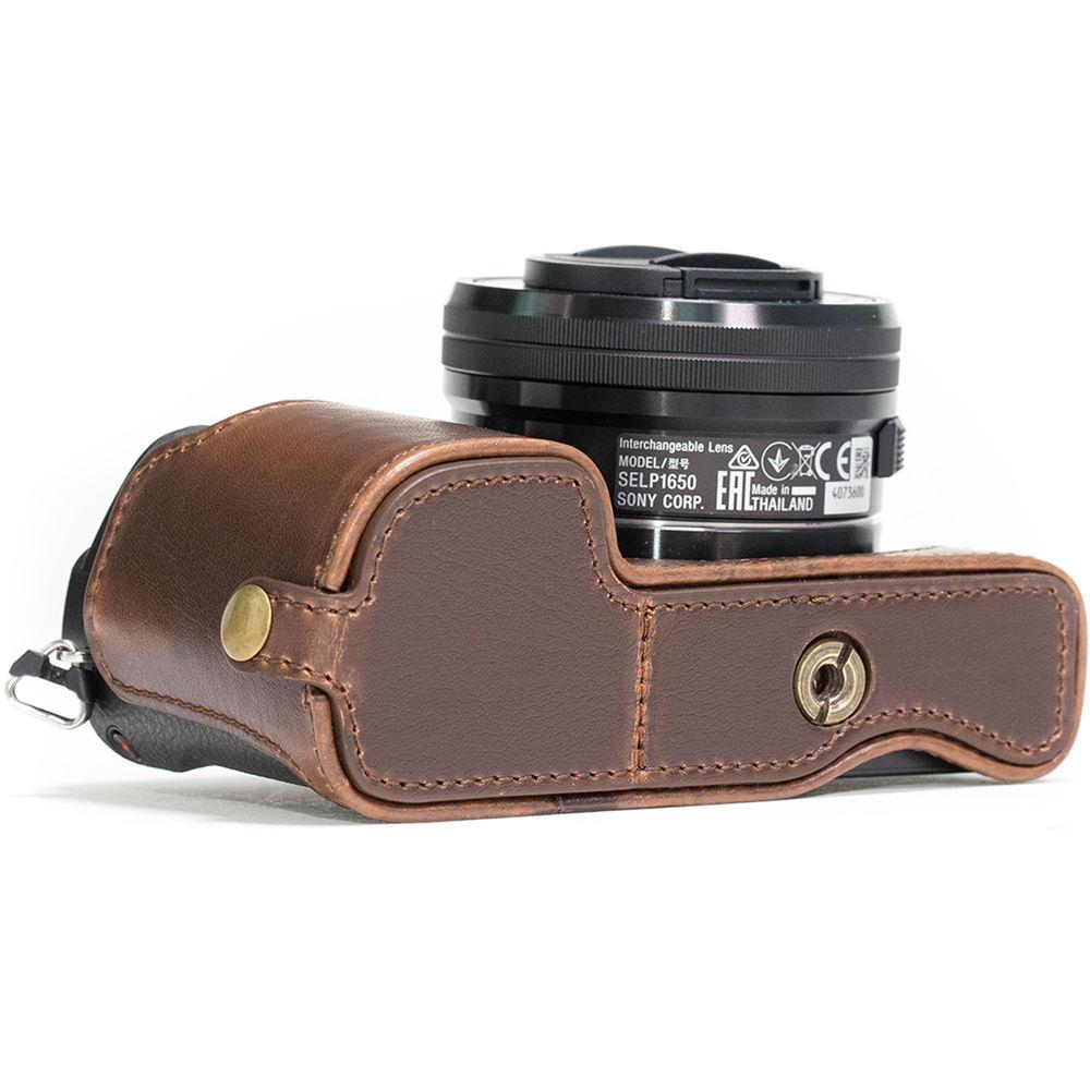 MegaGear Ever Ready Leather Half-Bottom Camera Case for Sony Alpha a5100