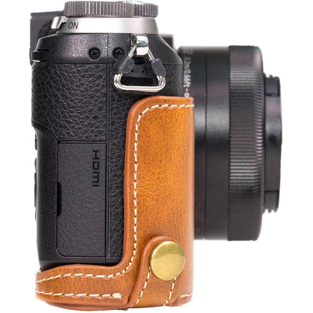 MegaGear MG998 Ever Ready Leather Case with Bottom Opening for LUMIX GX85 14-140mm