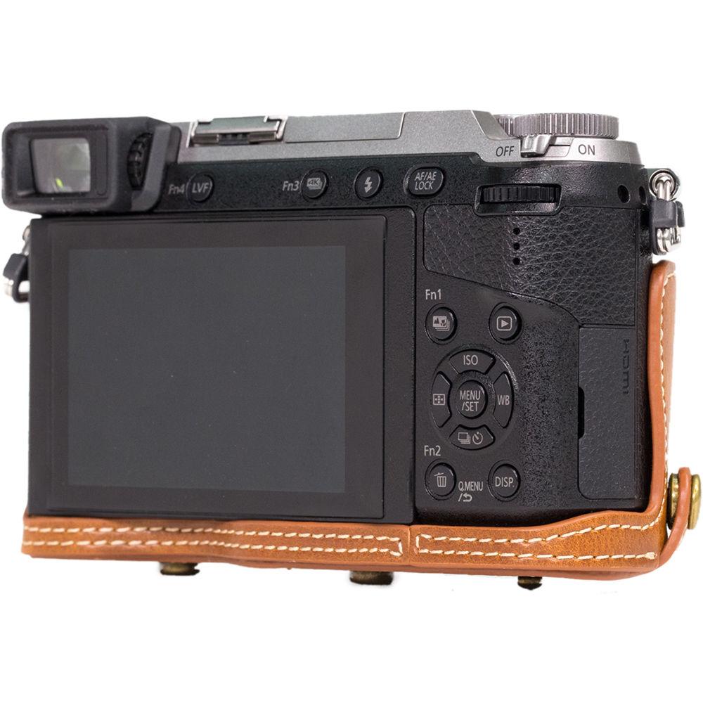 MegaGear MG998 Ever Ready Leather Case with Bottom Opening for LUMIX GX85 14-140mm