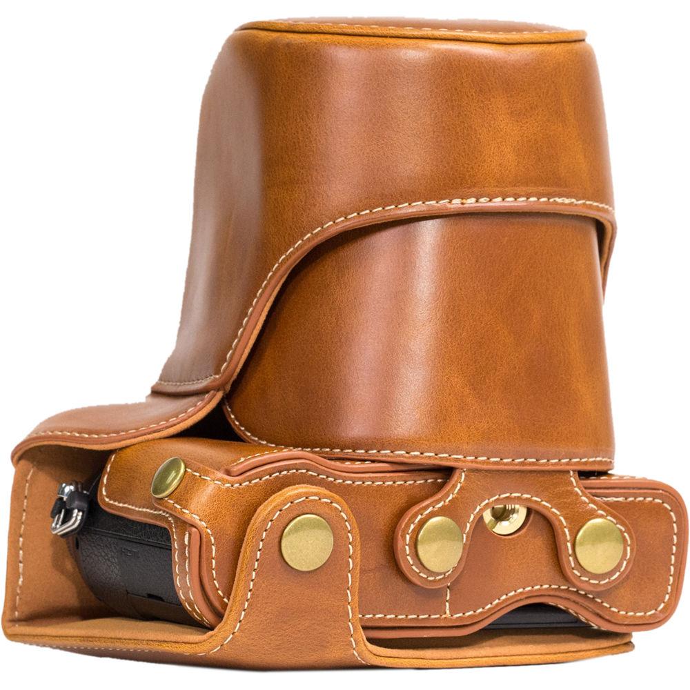 MegaGear MG998 Ever Ready Leather Case with Bottom Opening for LUMIX GX85 14-140mm